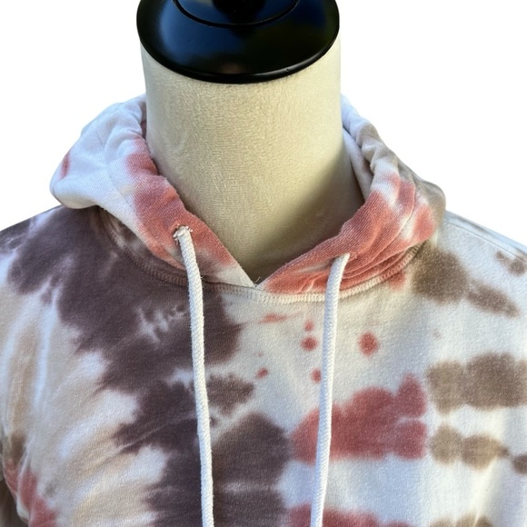 Aeropostale Small Tie Dye Hoodie Cropped Brown Pink - Picture 8 of 9